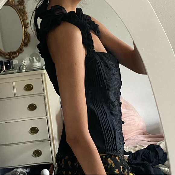 Bebe Black Button Up Corset Top - Picture 5 of 6